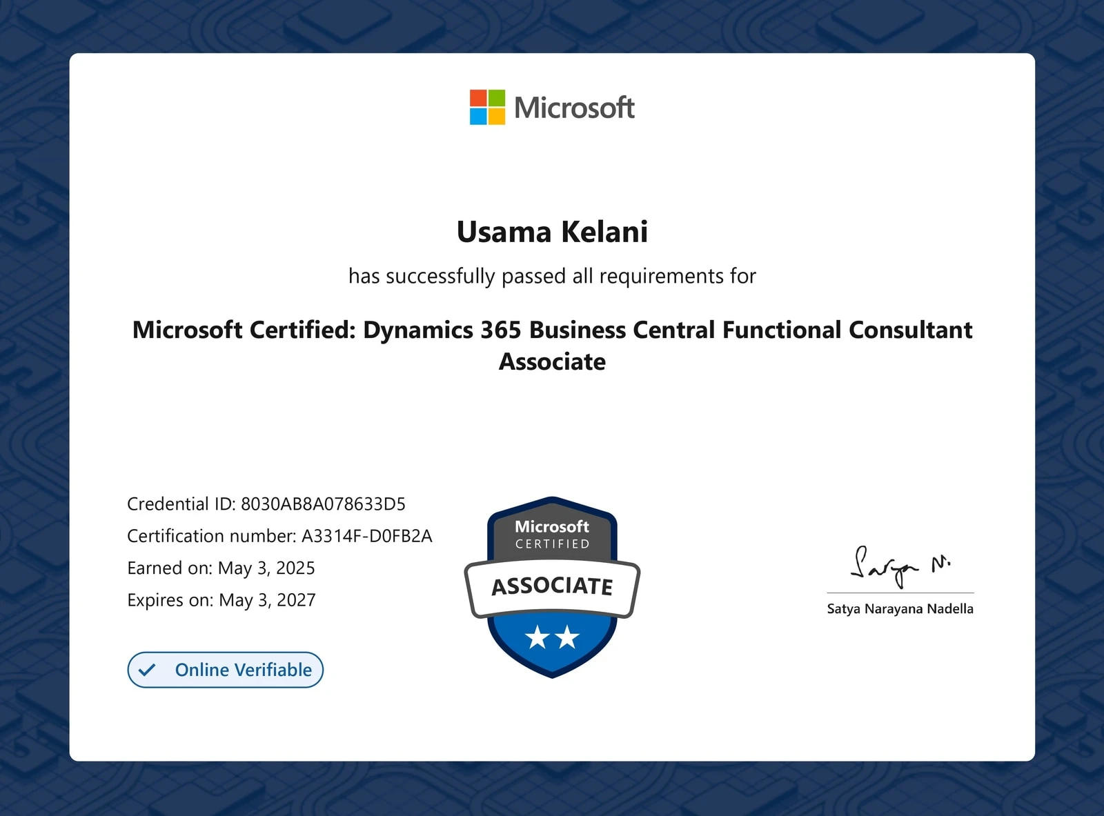 Microsoft Certified: Dynamics 365 Business Central Functional Consultant Associate — Microsoft