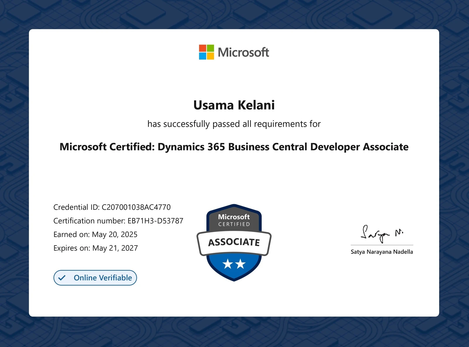 Microsoft Certified: Dynamics 365 Business Central Developer Associate — Microsoft