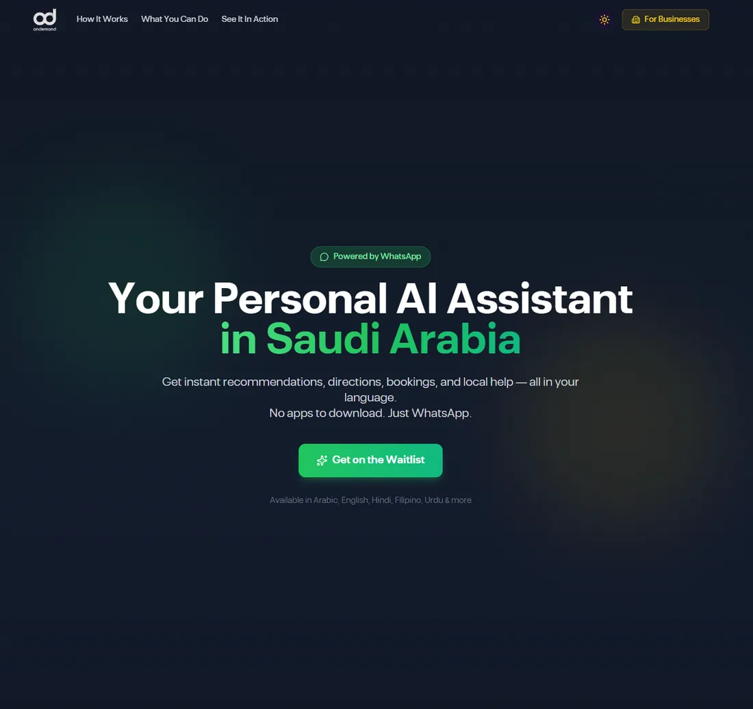OnDemand MENA platform interface