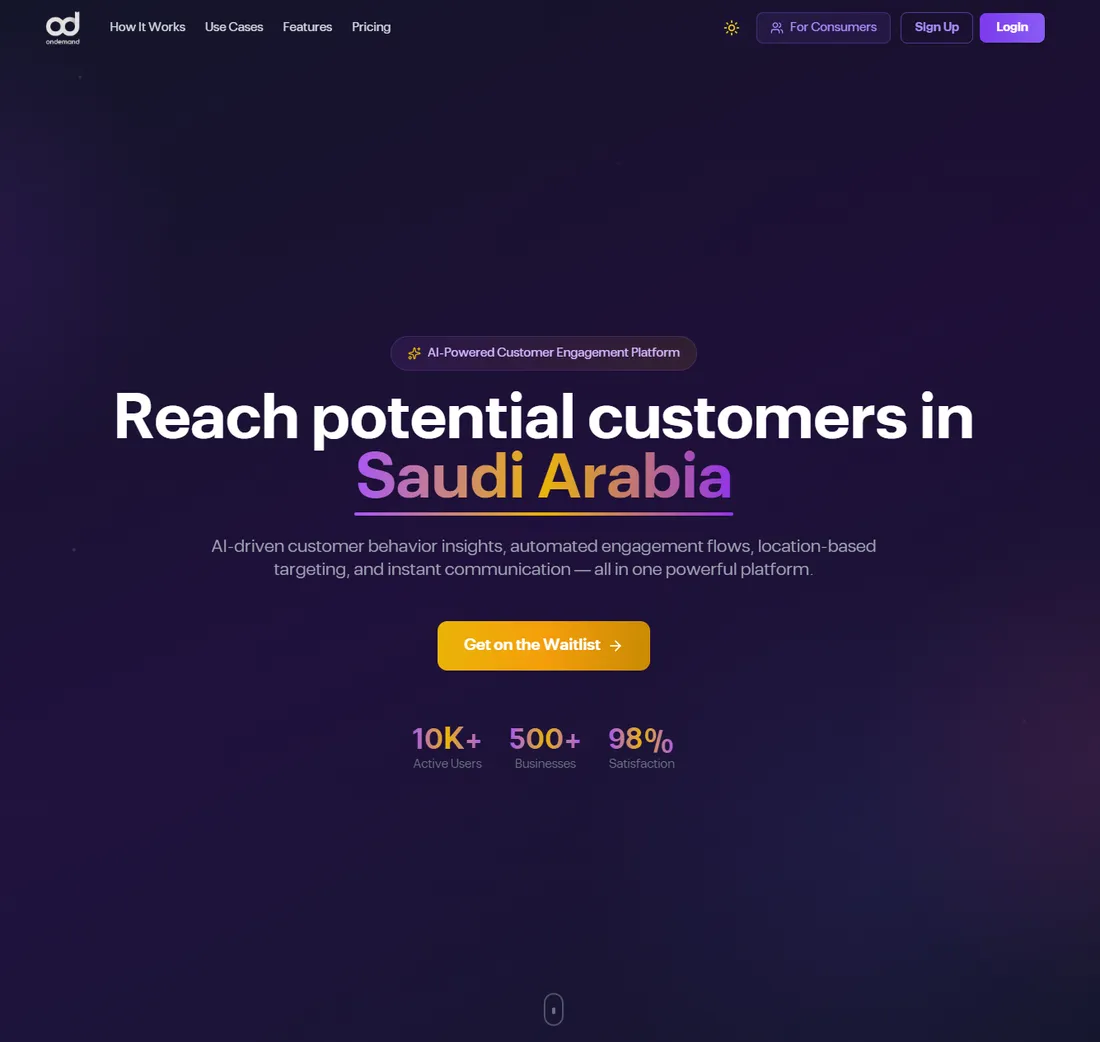 OnDemand MENA admin dashboard